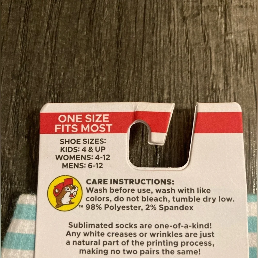 Buc-ee’s Pair of No Show Easter socks.